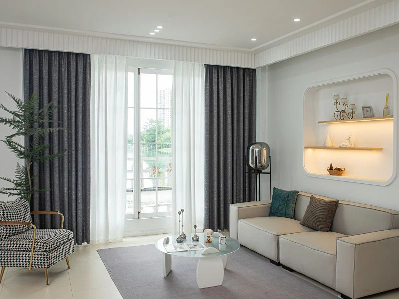 Kationisk børstet jacquard gardin stof