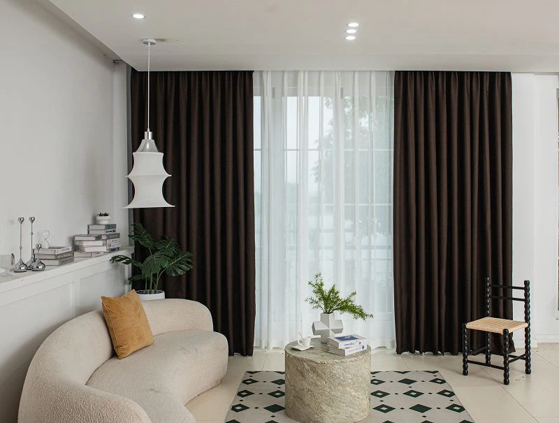 Almindelig hirse linned gardinstof